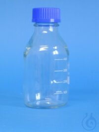Laborglasflasche 250ml mit blauem Deckel GL45 Laborglasflasche 250ml mit...